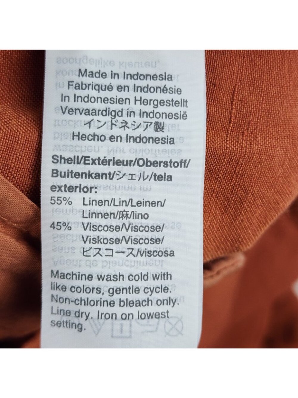 Madewell Pants Womens 12 Rust Linen-Blend Paperbag Pleated High Waist Pant - Picture 9 of 10
